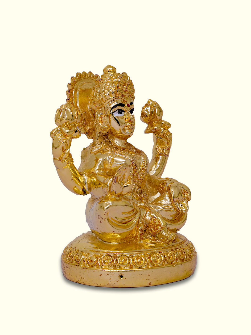 2.5" Lakshmi Sitting on Throne (Gold Colour)