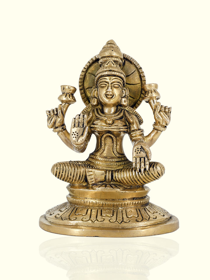 6" Brass Oval Base Lakshmi