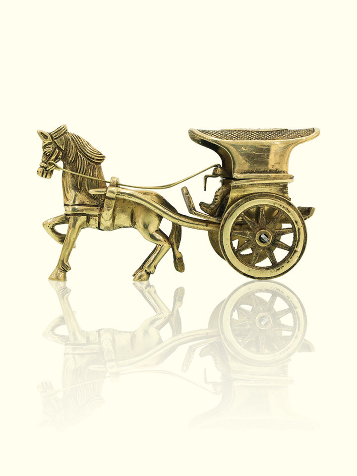 3.5" Brass Horse Cart