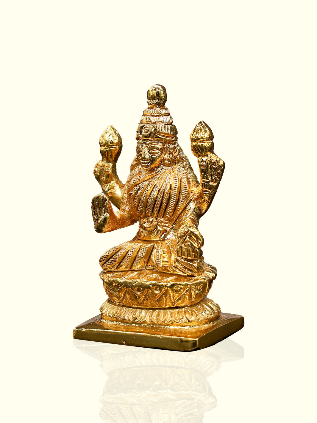 2.5" Brass Gold Lakshmi Idol