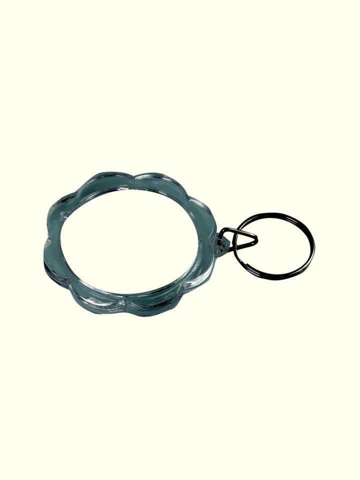 3" Fancy Round Plastic Keychain