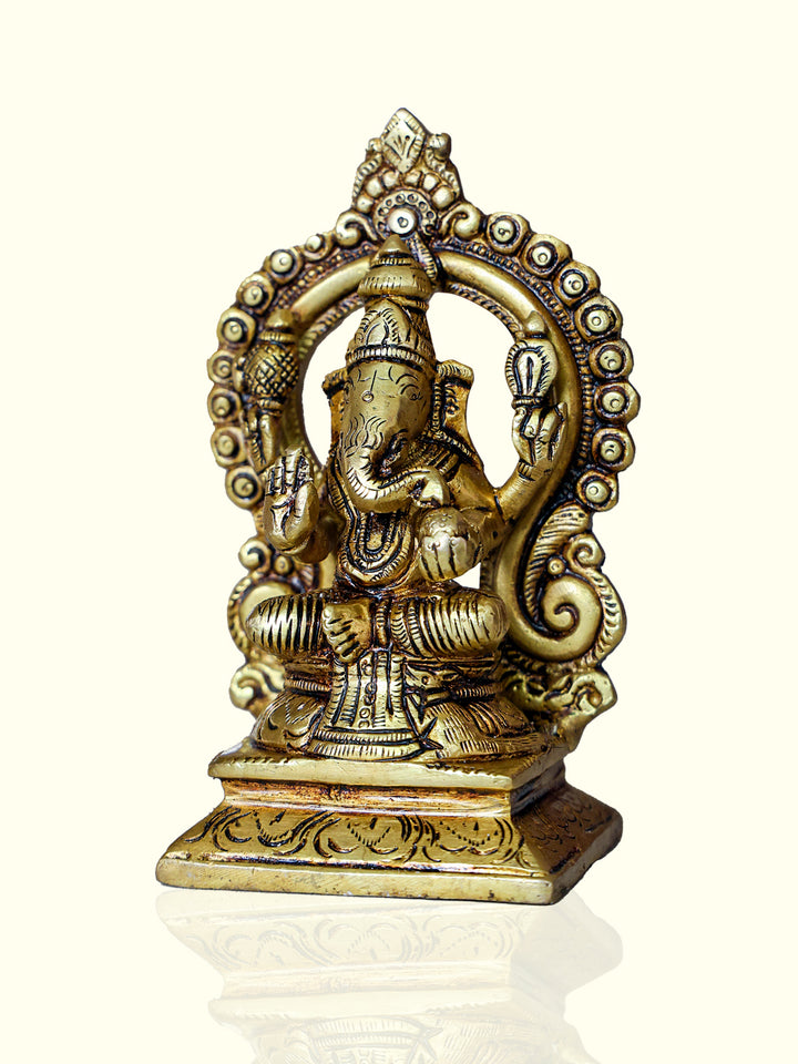 5.5" Brass Arch Ganesh Idol