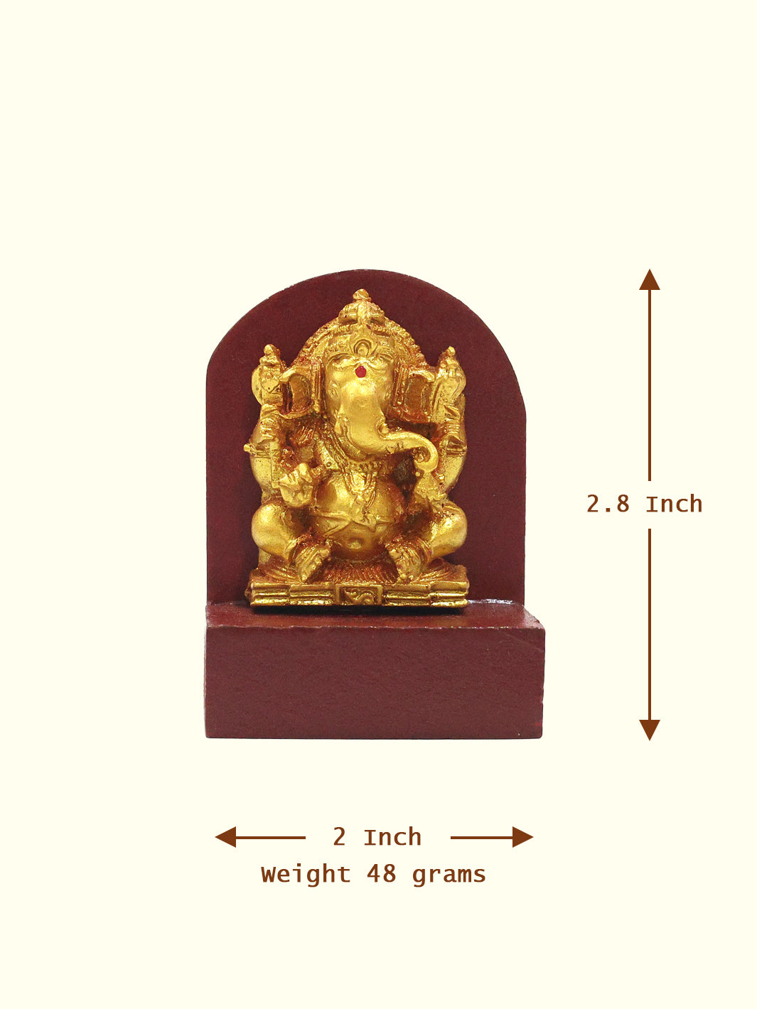 2.8" Wooden Base Ganesh