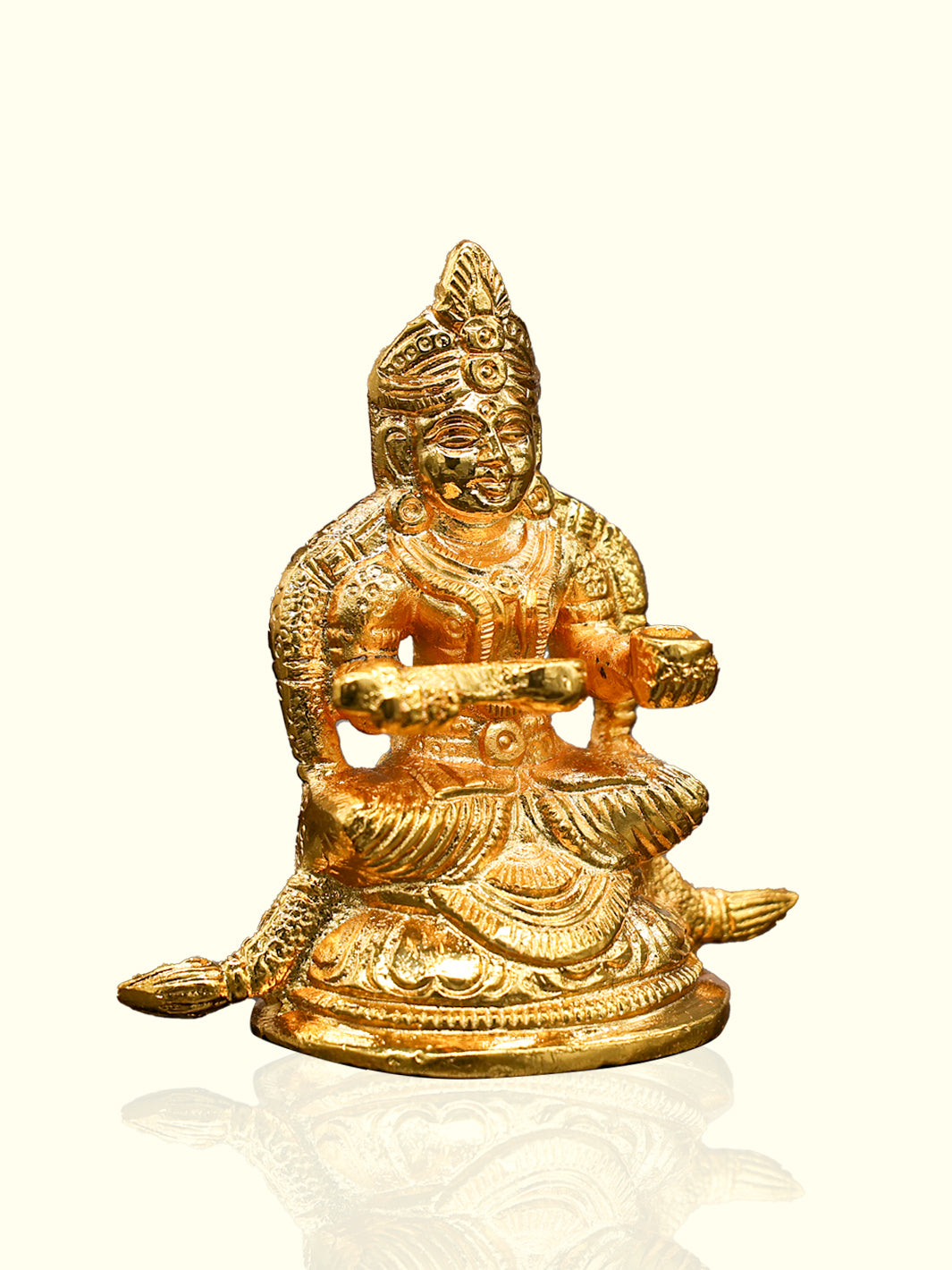 3.25" Gold-Plated Brass Annapurani Idol