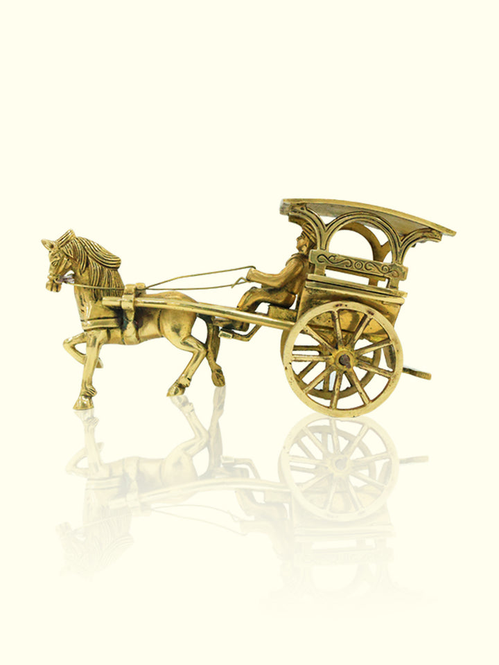 4"Brass Horse Cart