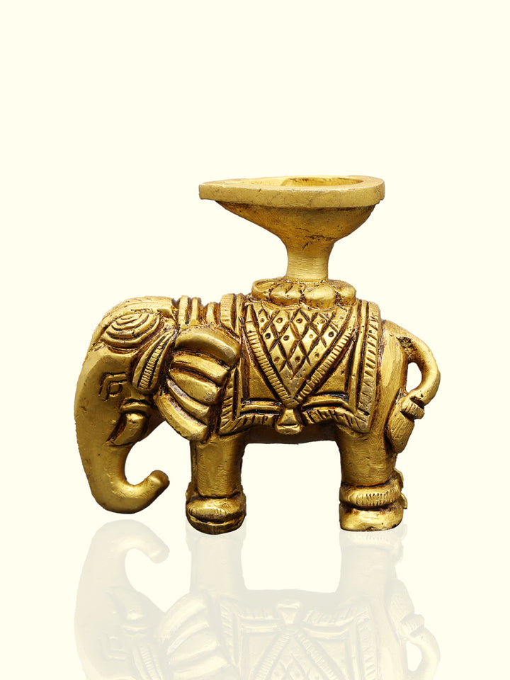 2.75" Brass Elephant Deepam