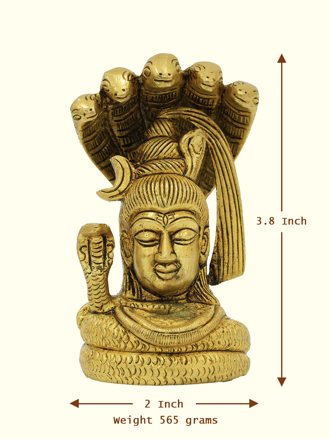 3.8" Brass Sivan with Nagam