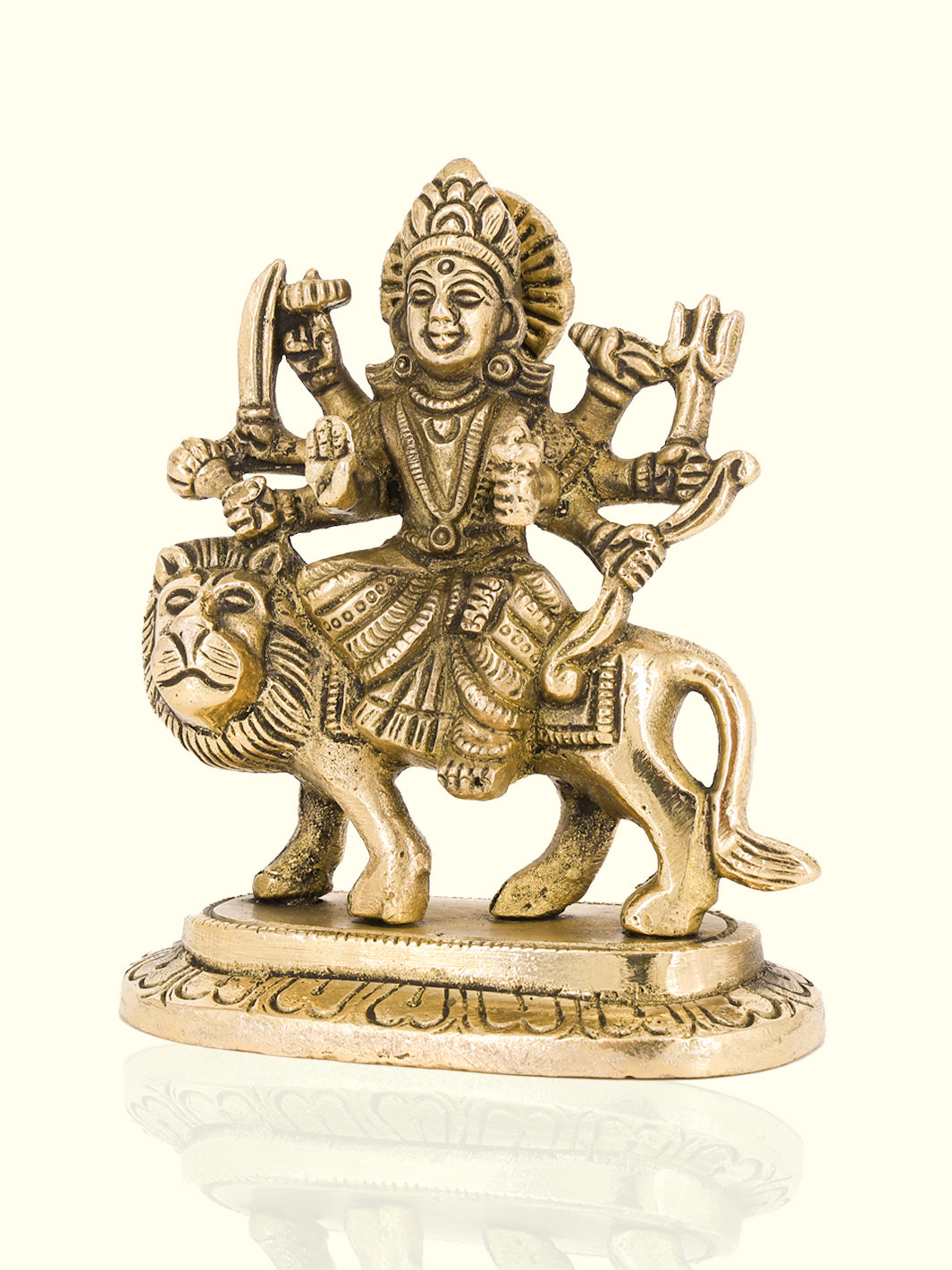 4” Majestic Brass Antique Durga Idol