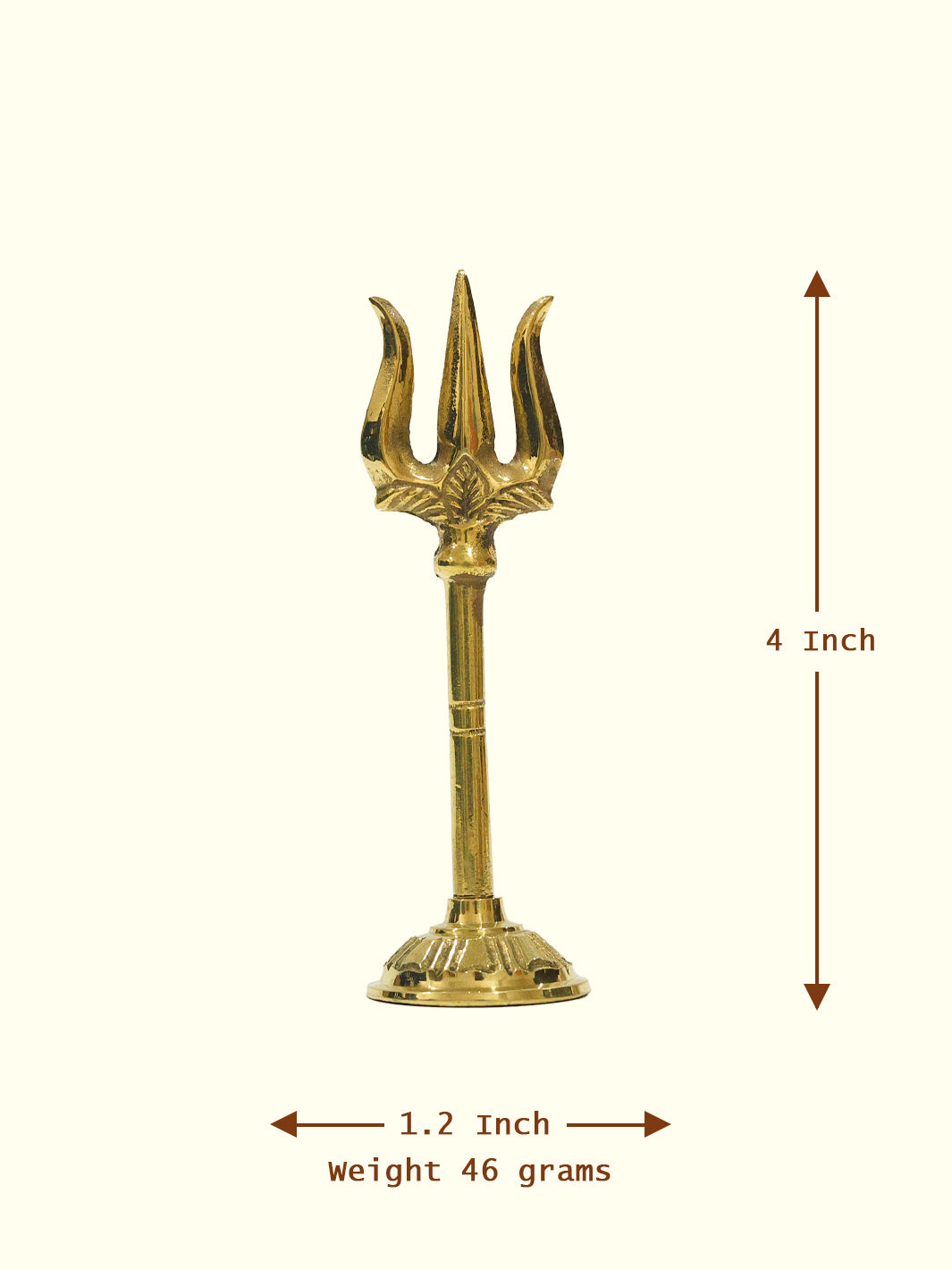 4" Brass Trishul Stand