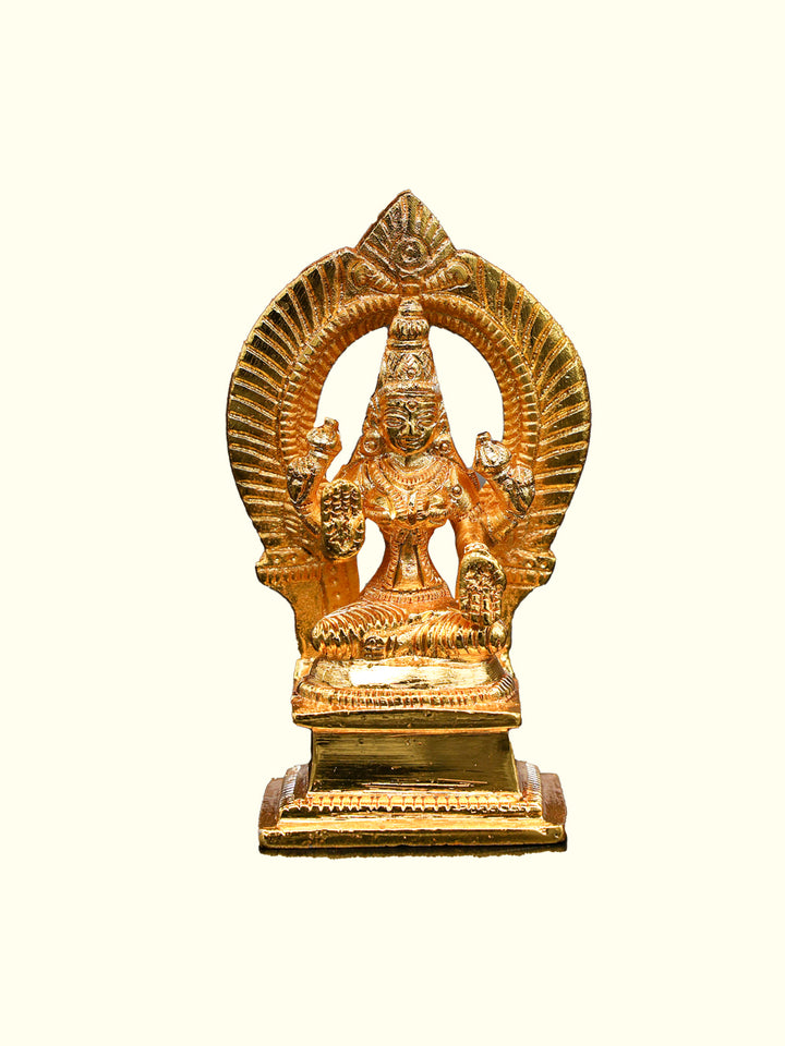 3.75" Brass Gold Arch Lakshmi Idol