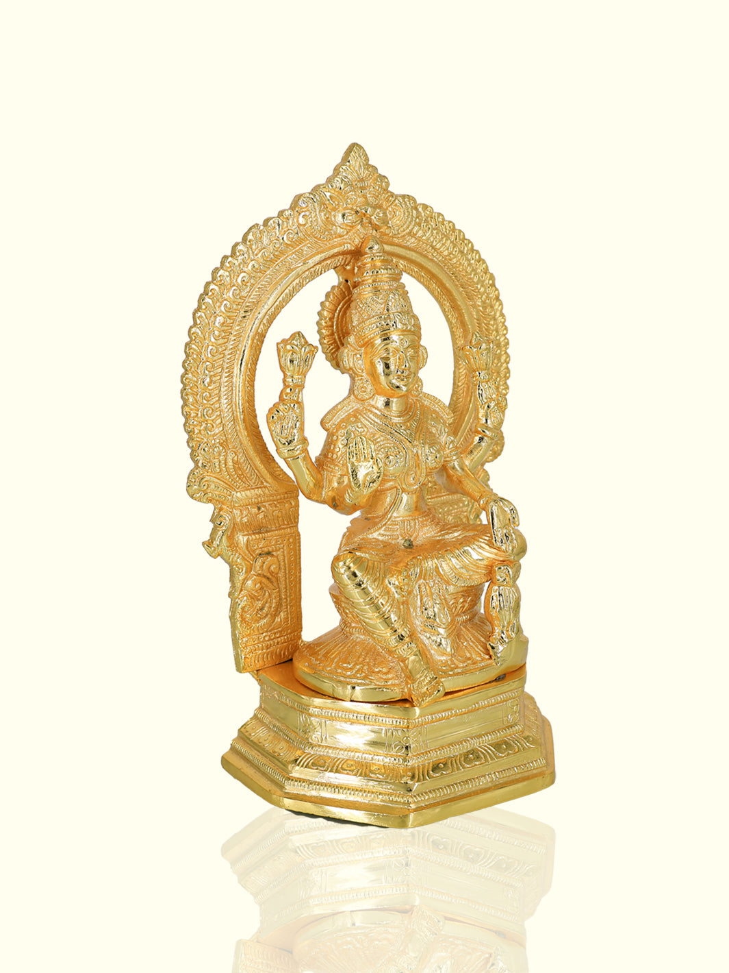 9.8" Brass Lakshmi Sitting Idol