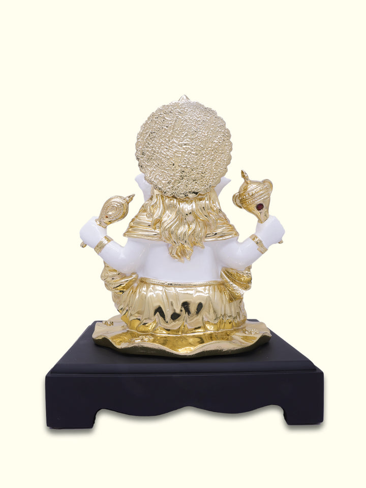 11.5" Ganapathy (White with Gold Colour)