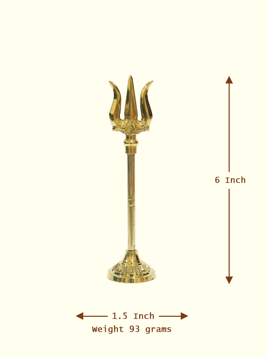 6" Brass Trishul Stand