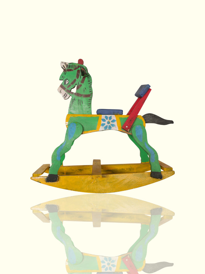 30" Wooden Multi-colour Rocking Horse for Kids