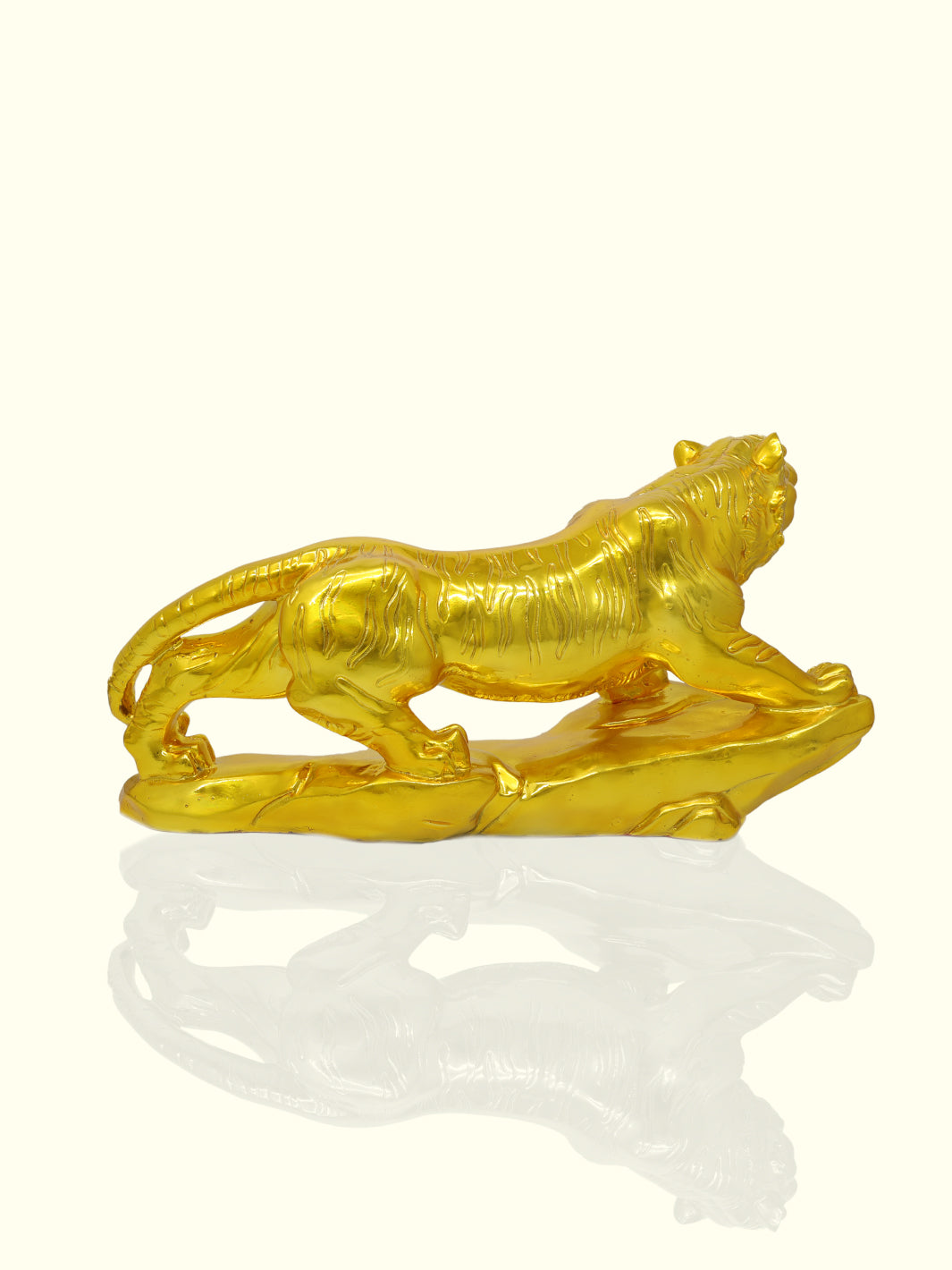 18" Wide Galloping Tiger Statue (Gold Colour)