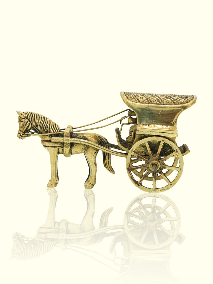 3" Brass Horse Cart