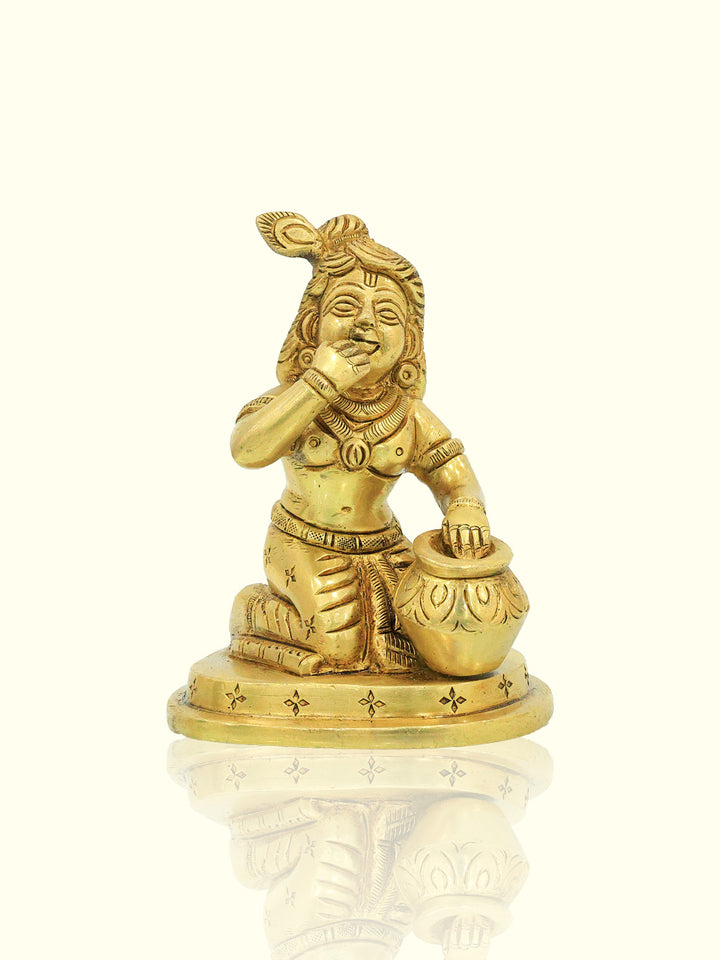 4.9" Brass Bala Krishna Idol