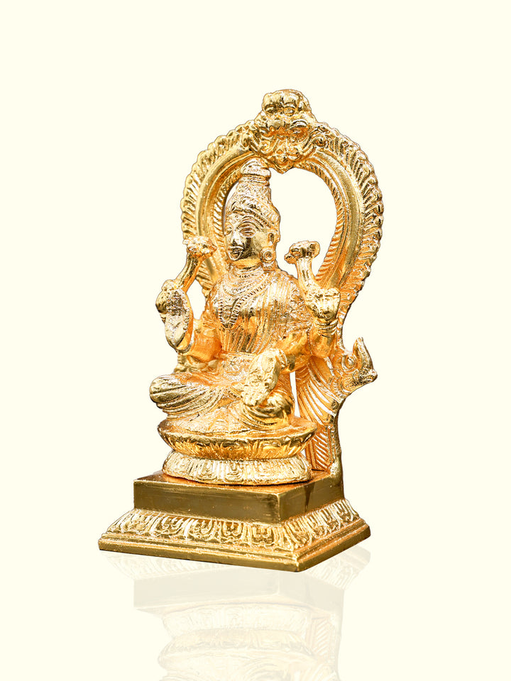 5.25" Brass Gold Lakshmi Idol With Arch