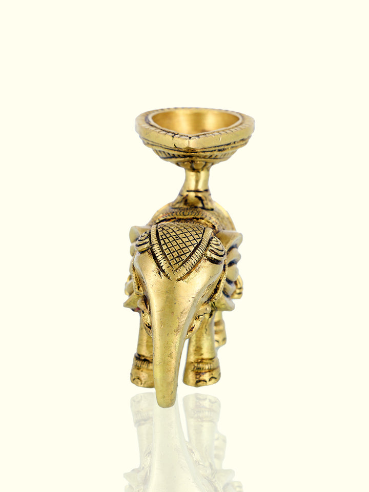 3.5" Brass Elephant Deepam