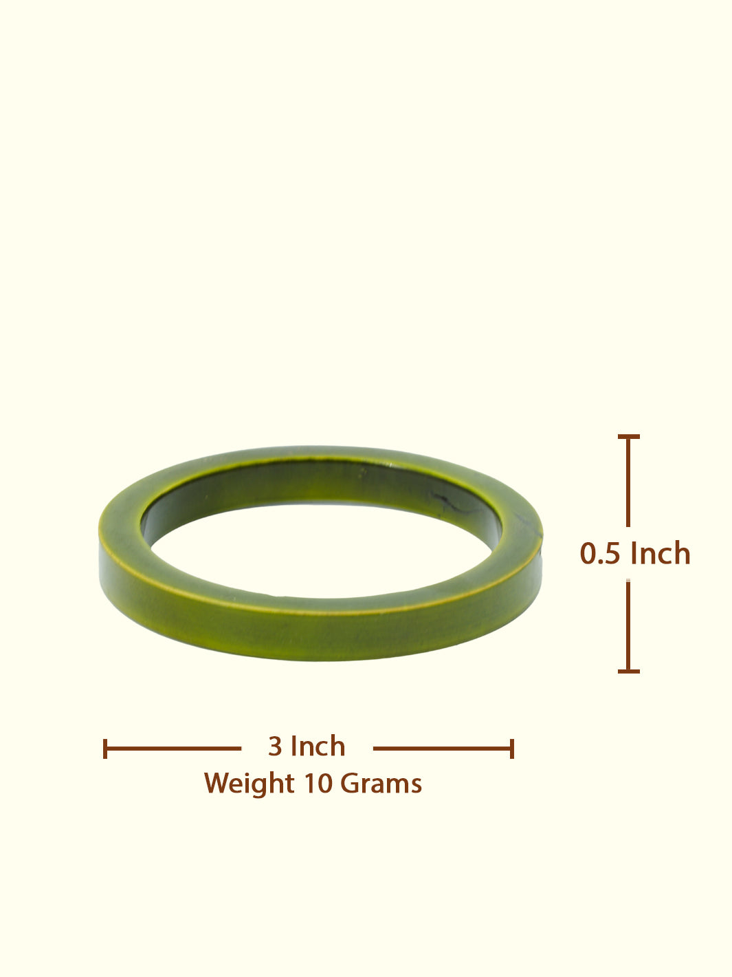 3" Single Wooden Bangle (Green Colour)