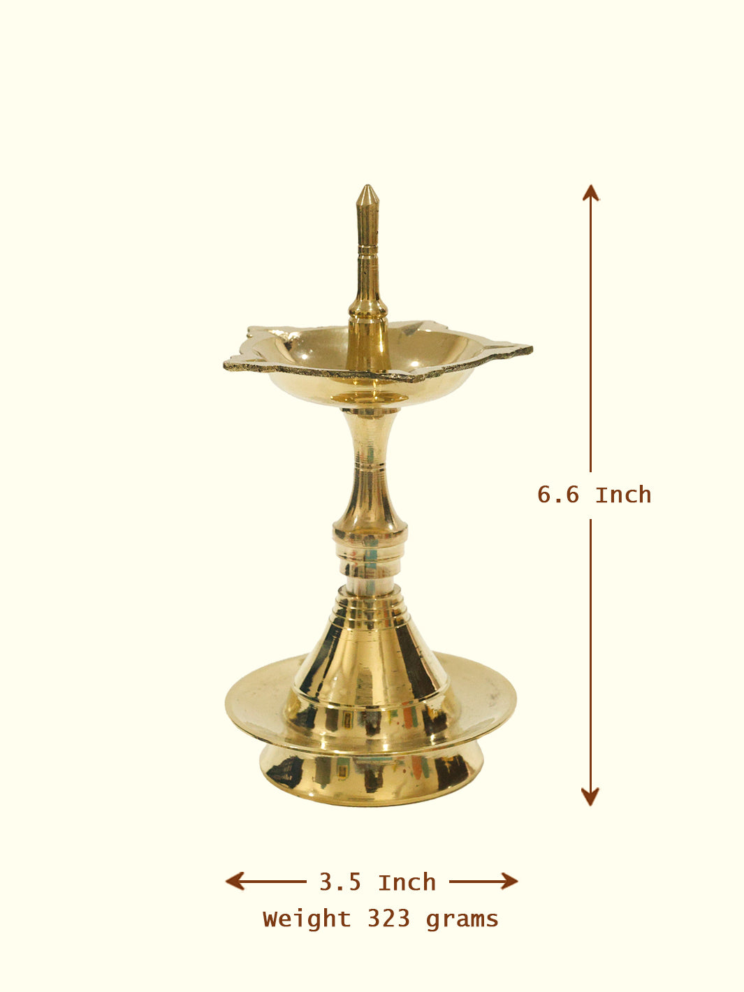 6.6" Brass Udupi Kuthu Vilakku