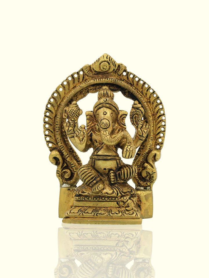 3.5" Brass Arch Ganesh