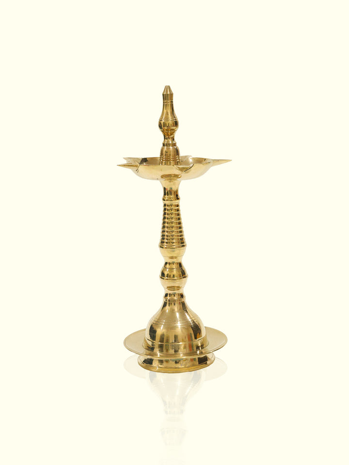 10.5" Brass Fancy Kerala Kuthu Vilakku