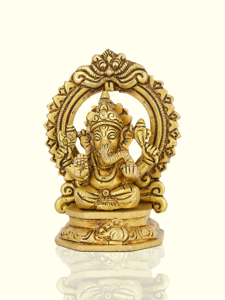 4" Brass Ganesh Shrine Idol