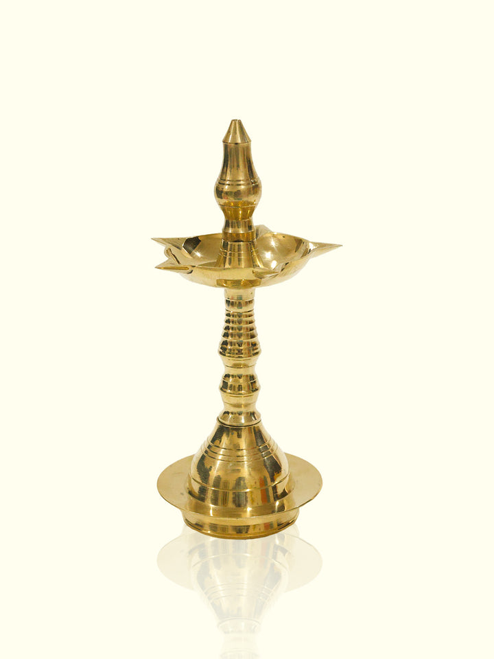 6.5" Brass Fancy Kerala Kuthu Vilakku