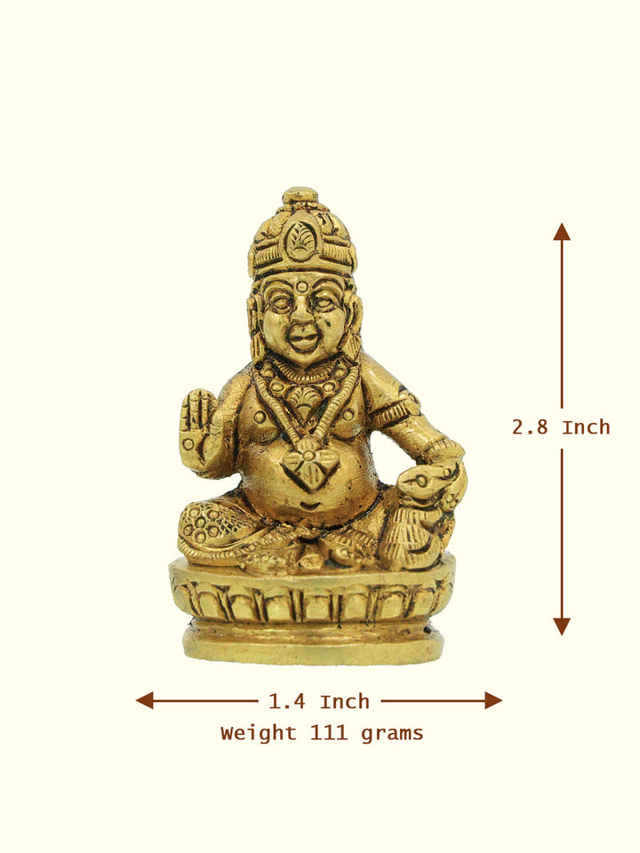 2.2" Brass Kubera Idol