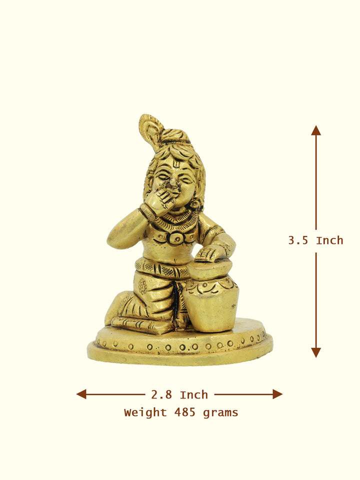 3.5" Brass Bala Krishna