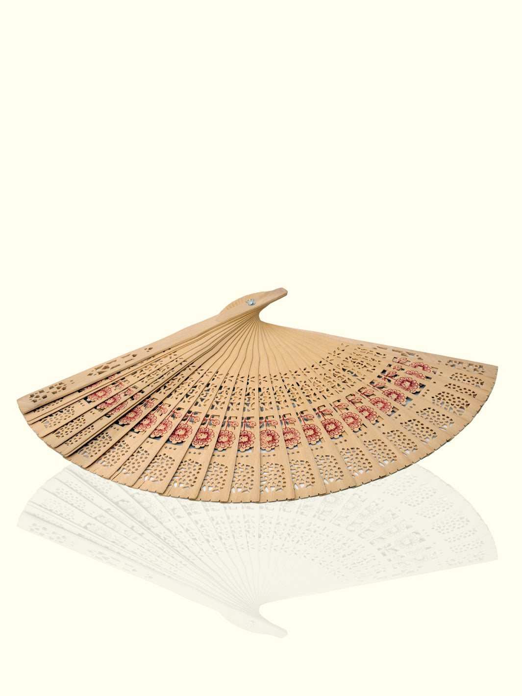 13" Wide Handmade Wooden Folding Fan