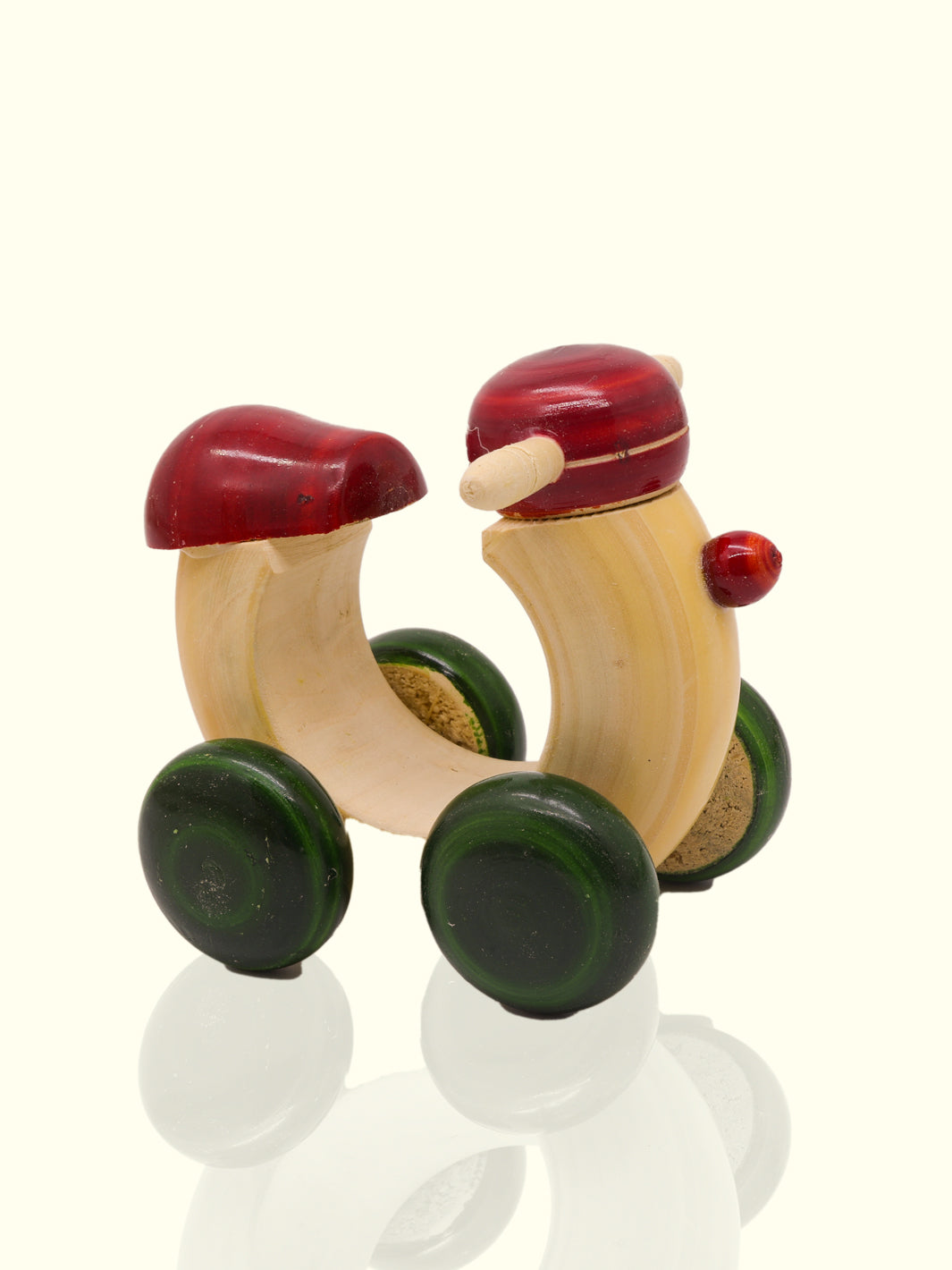 3" Wooden four wheeled push scooter toy