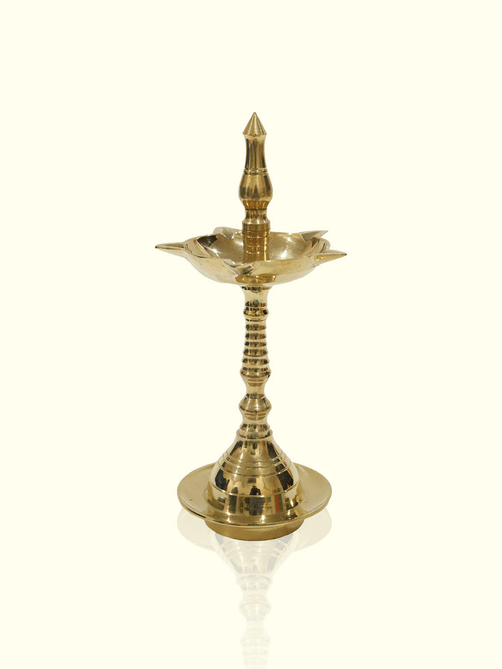 6.5" Brass Fancy Kerala Kuthu Vilakku