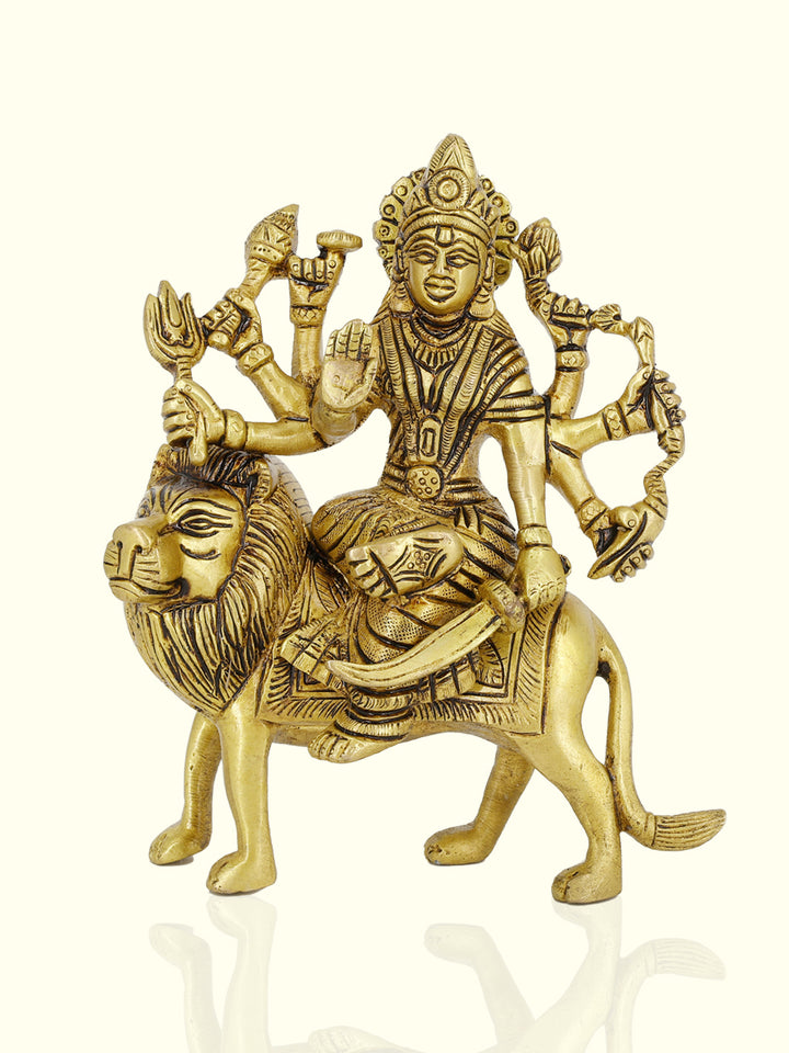 6” Exquisite Brass Durga Idol