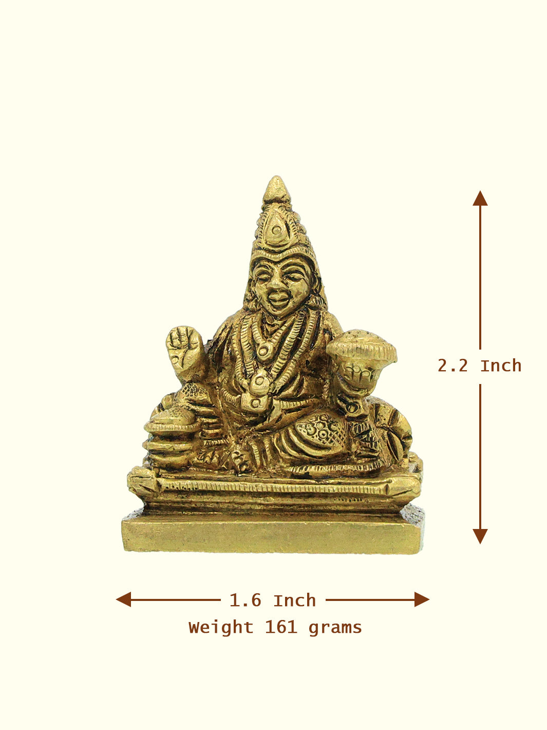 2.2" Brass Kubera Idol