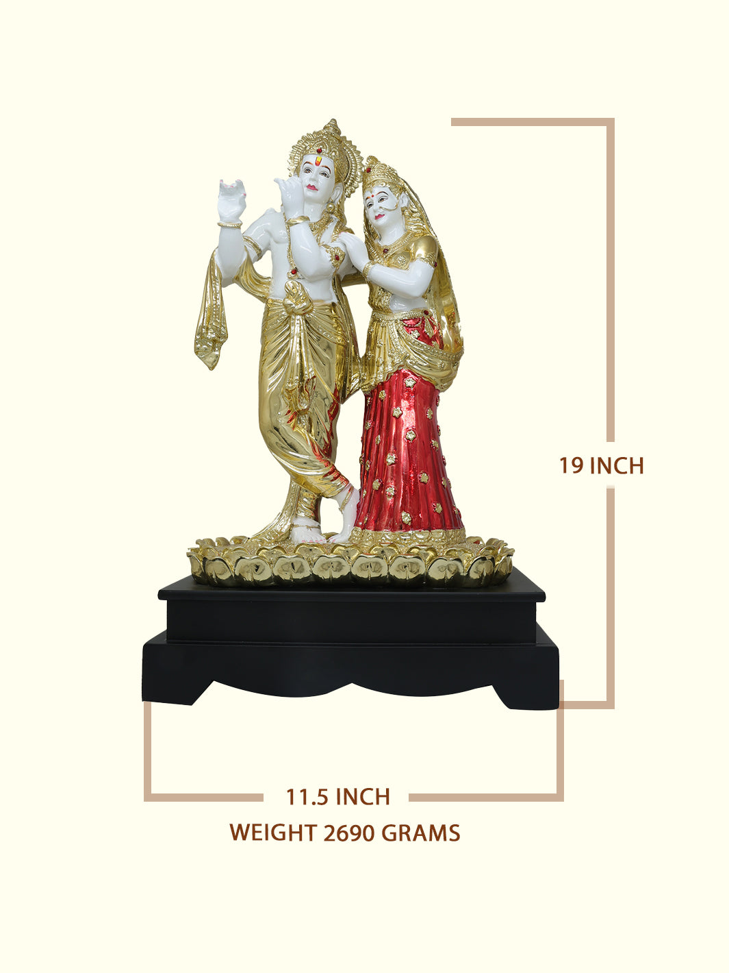 19" Radha Krishna Staute in Standing Position