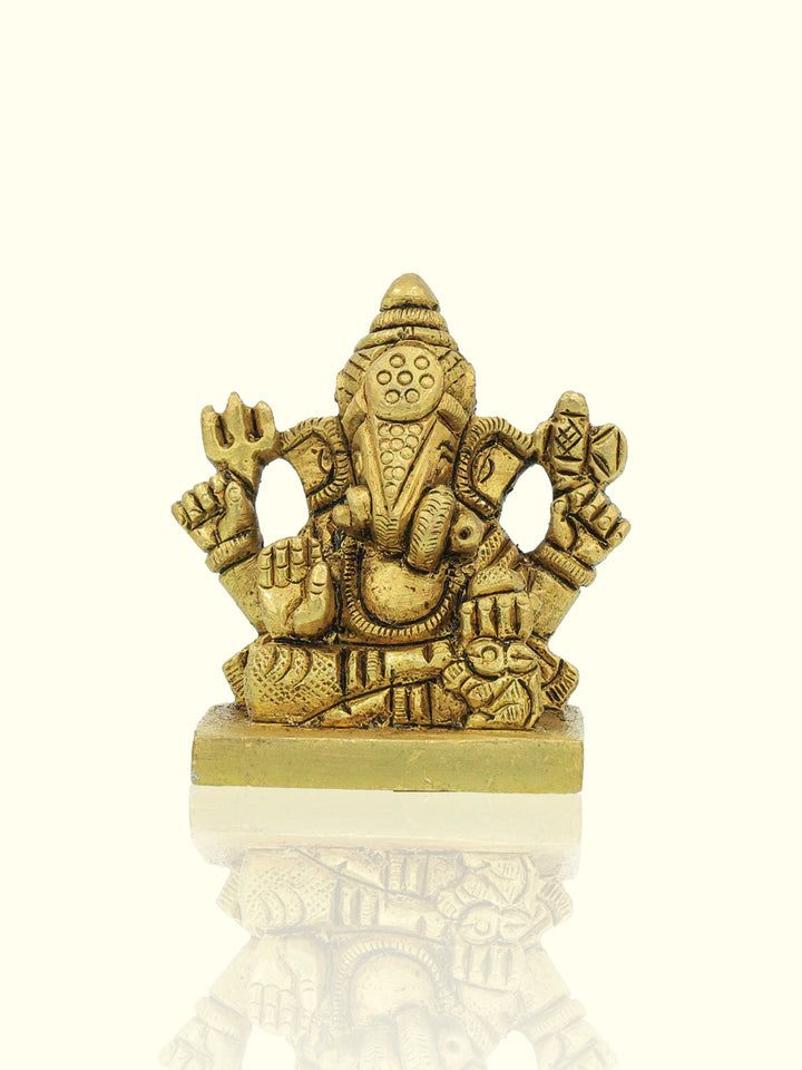 2" Brass Square Base Ganesh Poona