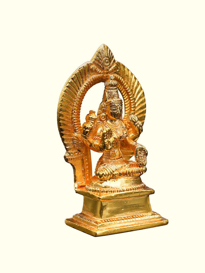 3.75" Brass Gold Arch Lakshmi Idol