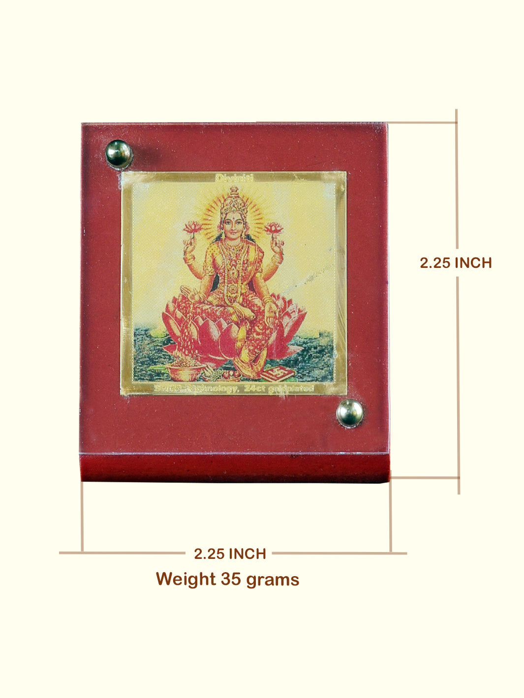 2.25" தன லட்சுமி கார் டேஷ்போர்டு, மேஜை அலங்காரம் (தங்க முலாம் பூசப்பட்ட படலம்)