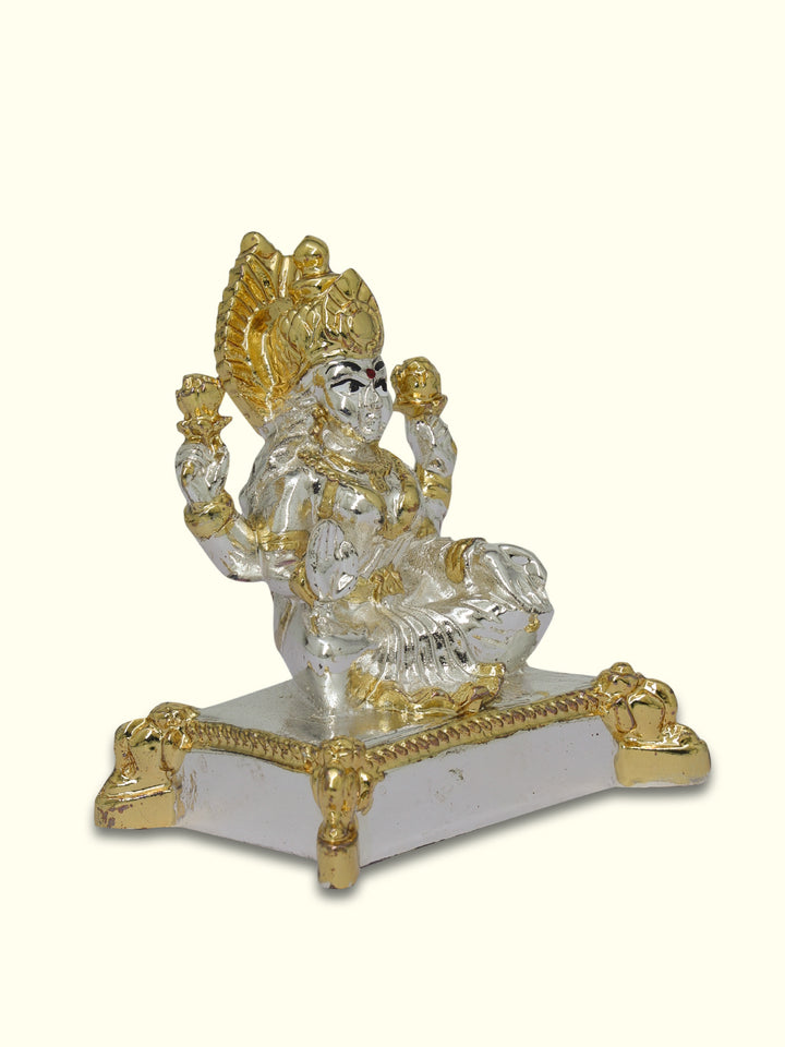 2.25" Lakshmi Sitting on Throne (Gold with Silver Colour)