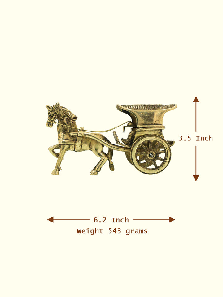 3.5" Brass Horse Cart