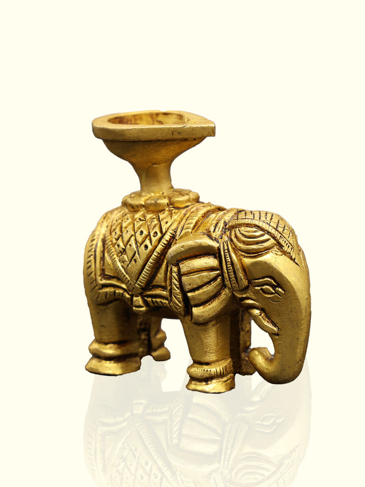 2.75" Brass Elephant Deepam