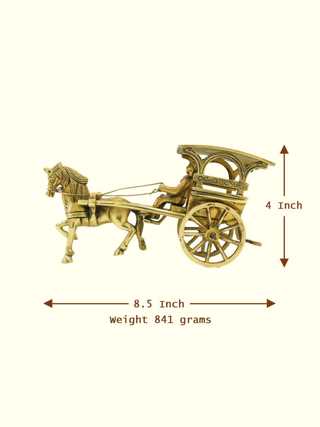 4"Brass Horse Cart