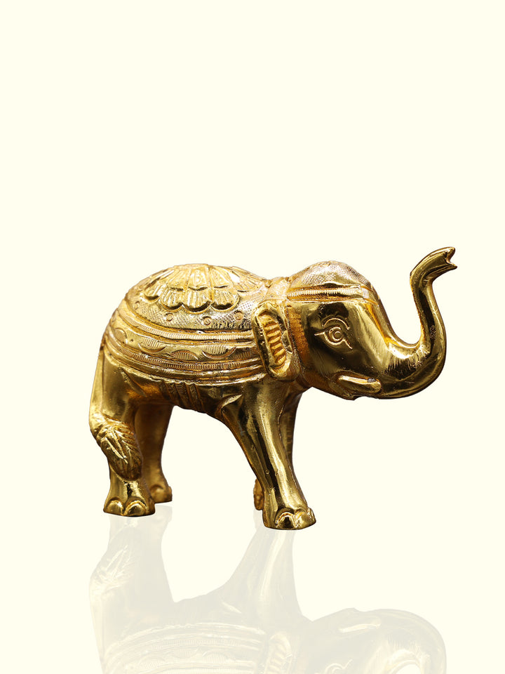 2.5" Gold-Plated Brass Elephant