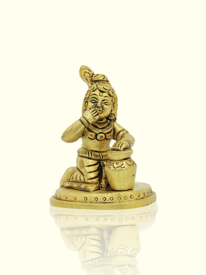 3.5" Brass Bala Krishna