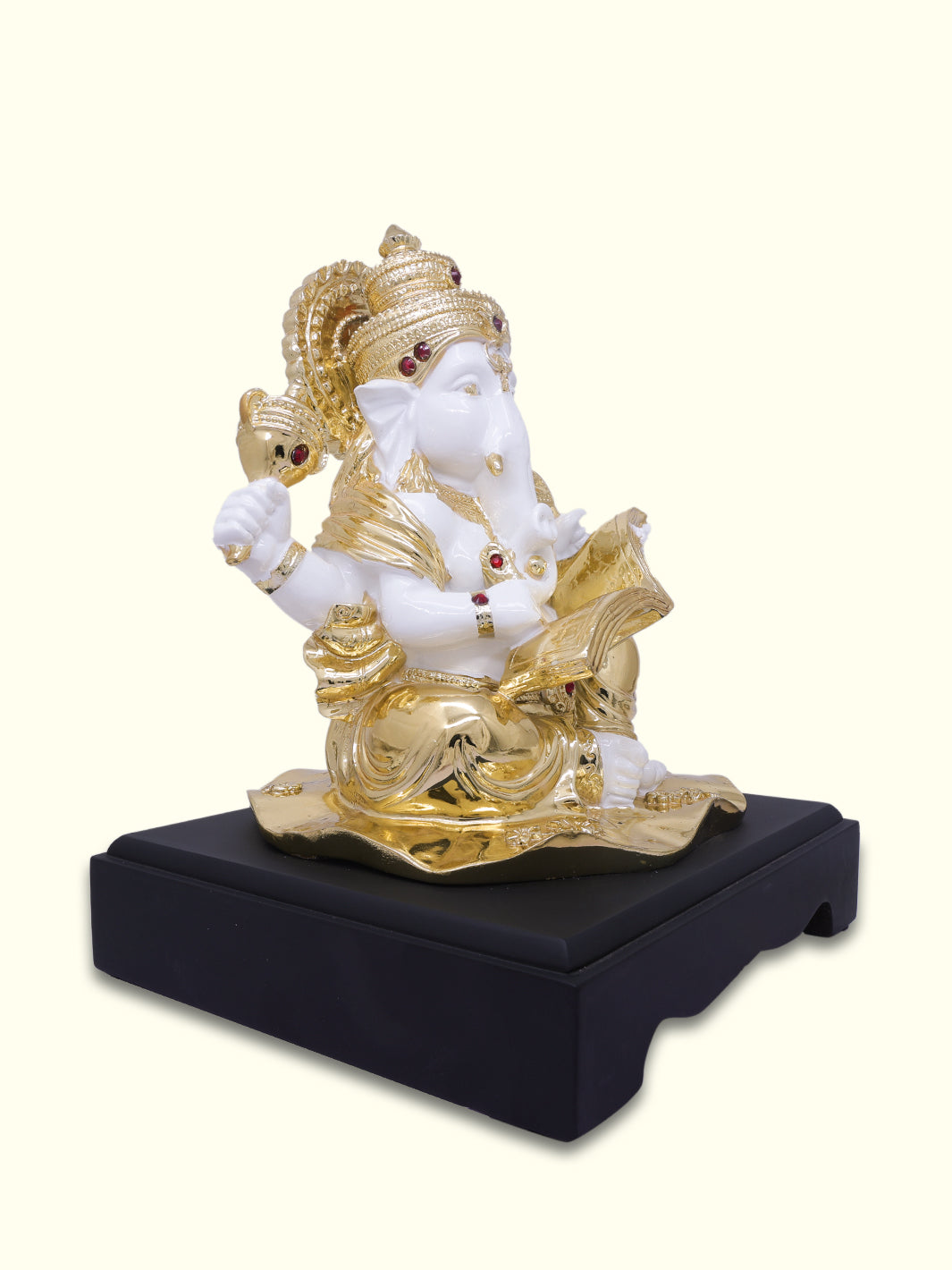 11.5" Ganapathy (White with Gold Colour)