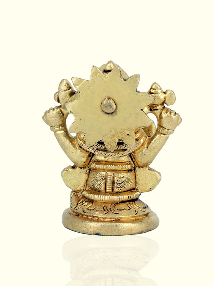 2.5" Brass Round Base Ganesh