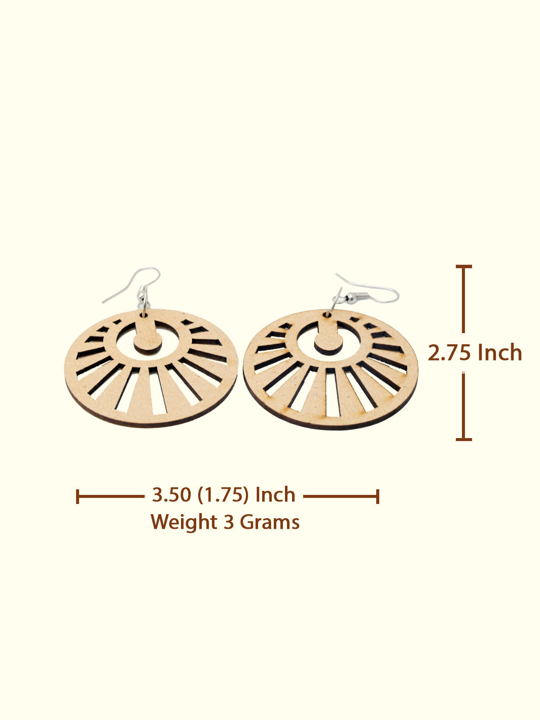 2.75" Wooden Earrings