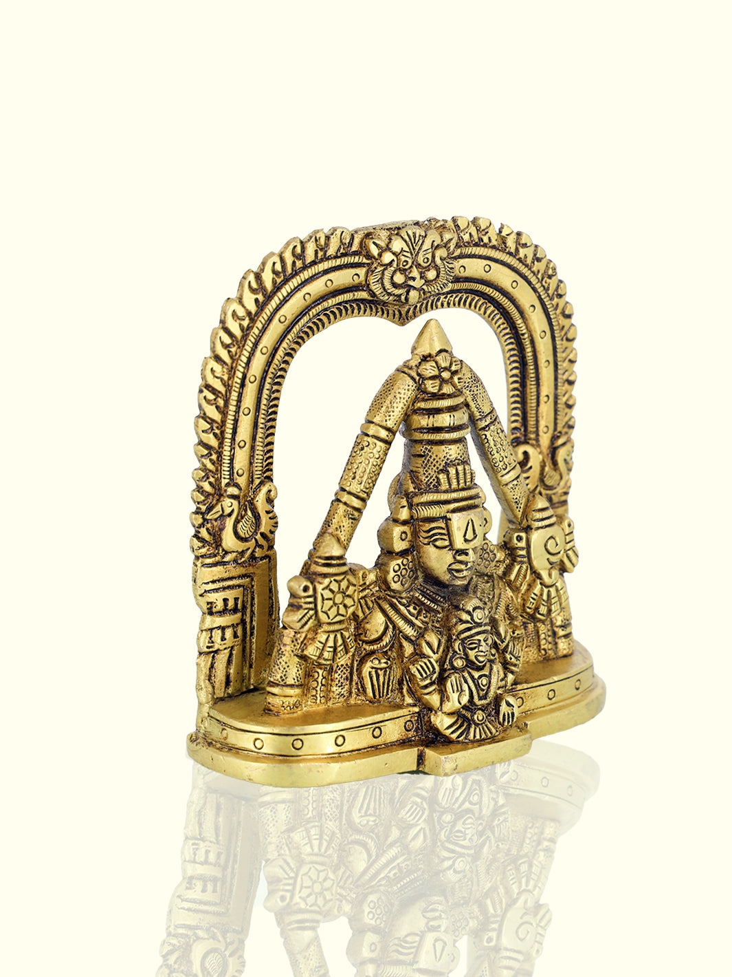 4.25" Sacred Brass Arch Perumal Lakshmi Idol